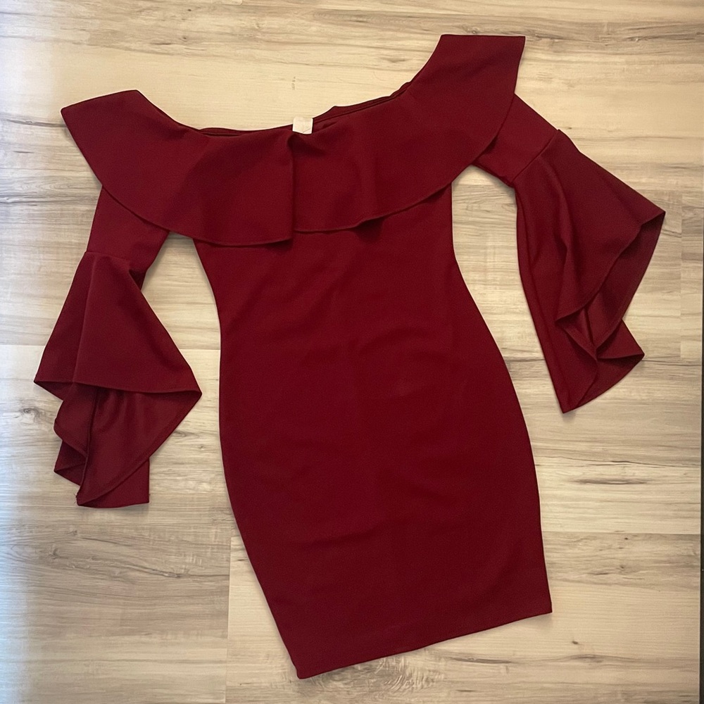 Burgundy dress!